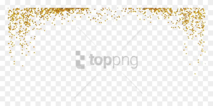 851x391 Free Gold Glitter Image With Transparent Gold Sparkle Transparent, Paper, Confetti HD PNG Download