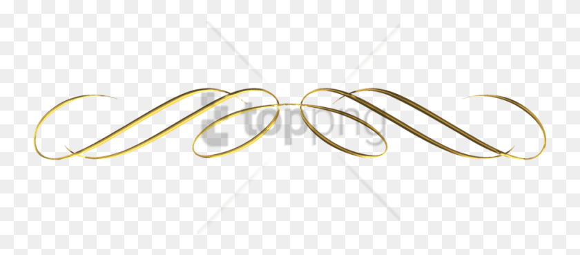 745x309 Free Gold Line Clipart Image With Transparent Calligraphy, Glasses, Accessories, Accessory HD PNG Download