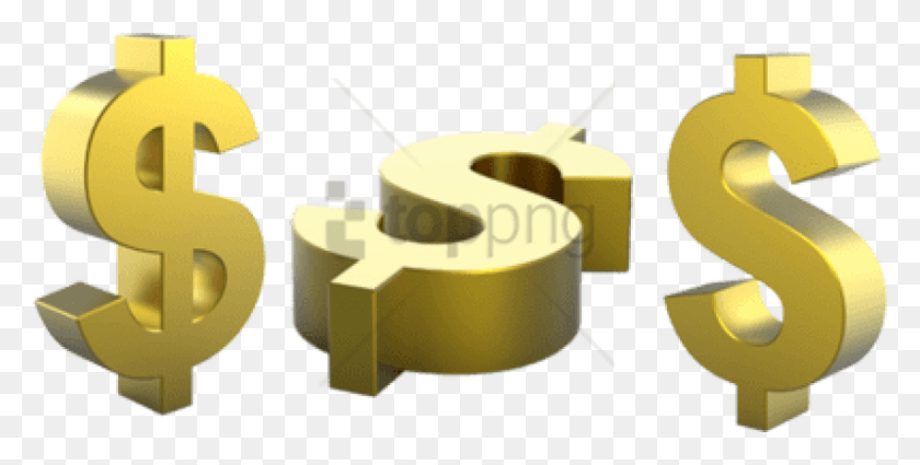 850x398 Free Gold Money Sign Image With Transparent Gold Dollar Sign Transparent, Plant, Table, Furniture HD PNG Download