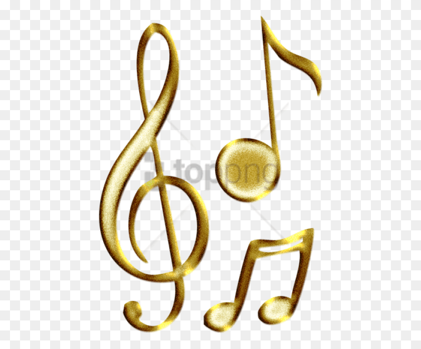 449x637 Free Gold Music Notes Image With Transparent Note Musique Or, Brass Section, Musical Instrument, Snake HD PNG Download