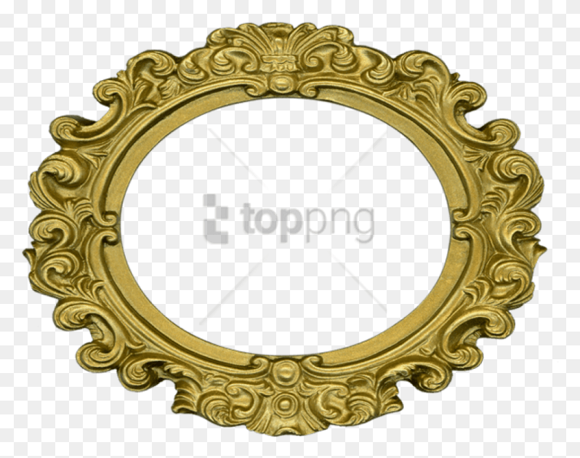 842x651 Free Gold Oval Frame Image With Transparent Round Shape Frame, Oval, Gate, Pattern HD PNG Download