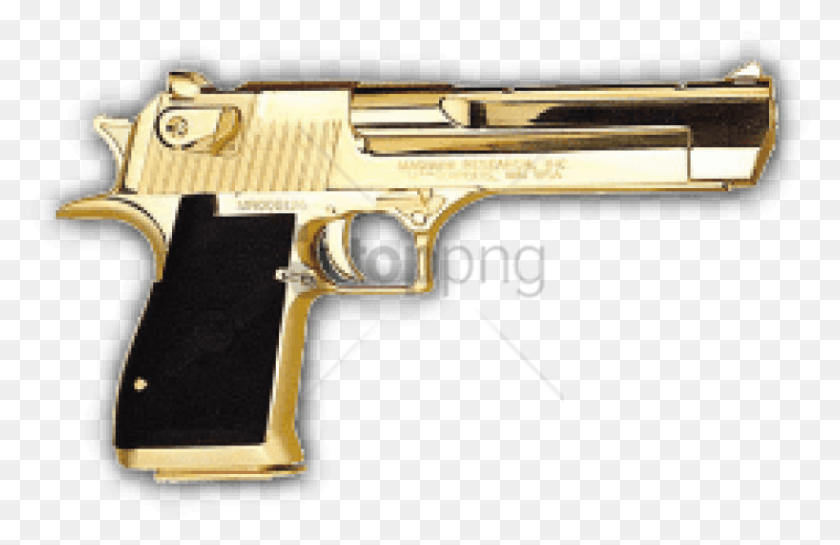 818x509 Png Изображение - Золотой Револьвер С Прозрачным Фоном Png.
