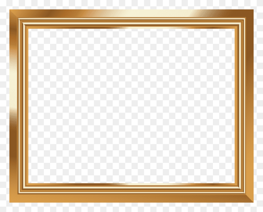 850x673 Free Gold Transparent Frame Images Transparent, Blackboard, Monitor, Screen HD PNG Download