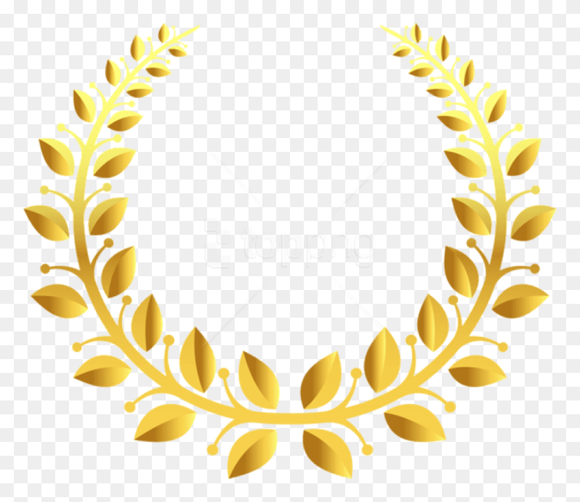 850x727 Free Gold Wreath Transparent Clipart, Graphics, Floral Design HD PNG Download