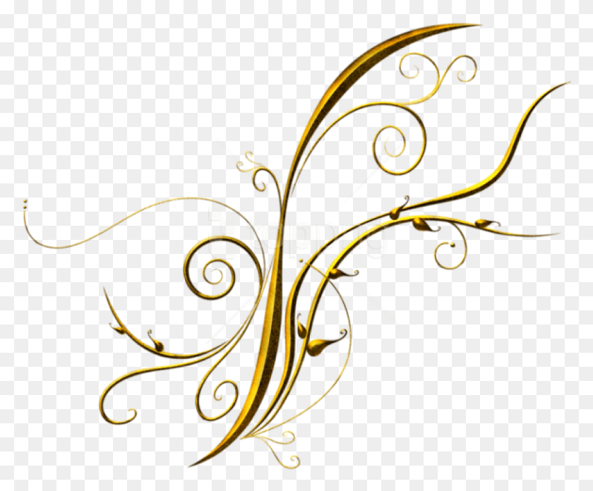 824x672 Золотой Декоративный Орнамент Клипарт Цветок Золото Вектор, Графика, Цветочный Дизайн Hd Png Скачать
