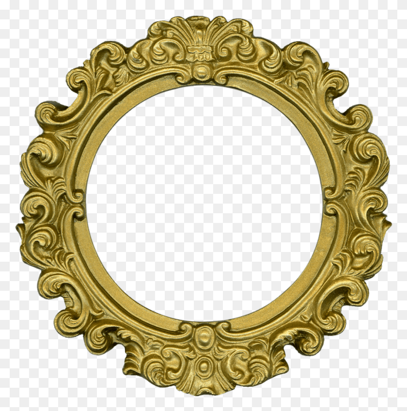 893x903 Free Golden Round Photo Frame In Ping Round Photo Frame, Gate, Oval, Gold HD PNG Download
