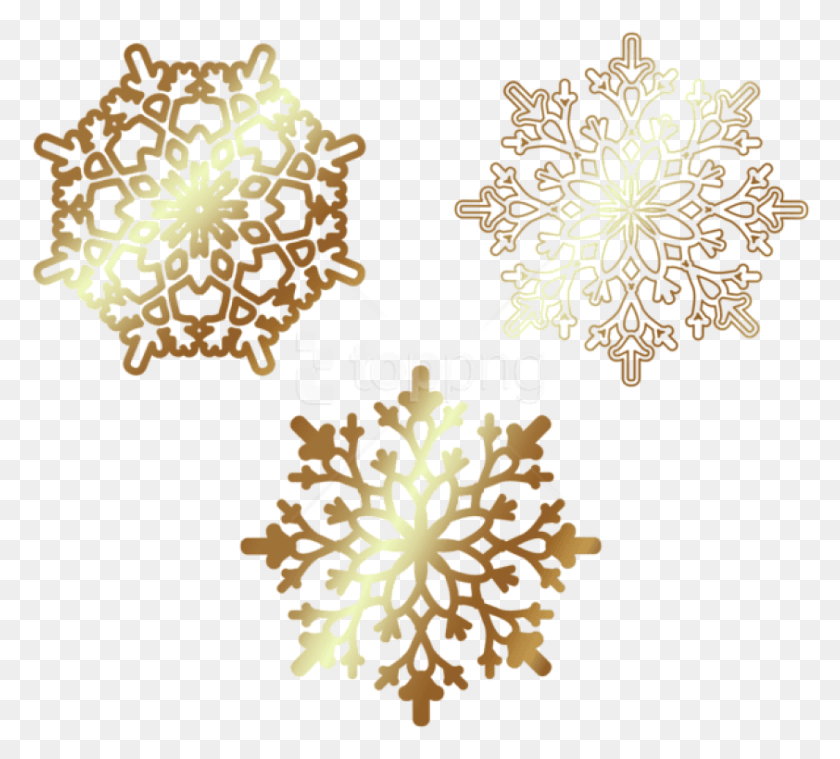 842x755 Free Golden Snowflakes Gold Snowflakes Transparent, Pattern, Chandelier, Lamp HD PNG Download