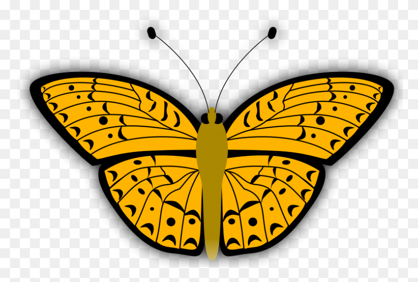 793x517 Free Golden Yellow Butterfly Clip Art Gambar Hewan Kupu Kupu Kartun, Insect, Invertebrate, Animal HD PNG Download