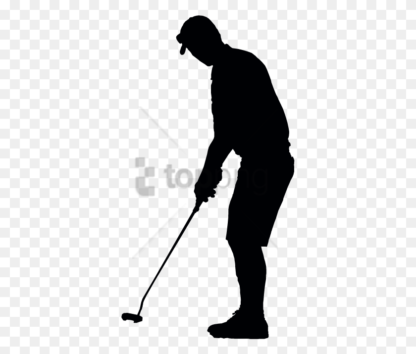 351x655 Free Golfer Black Silhouette Images Golf Clipart Transparent Background, Person, Human, Musician HD PNG Download