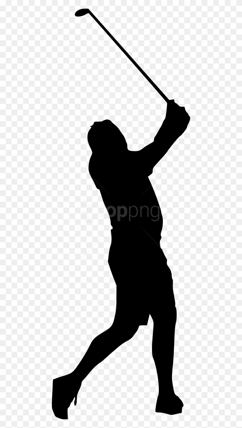 480x1424 Free Golfer Silhouette Golfer Silhouette Transparent Background, Person, Human HD PNG Download