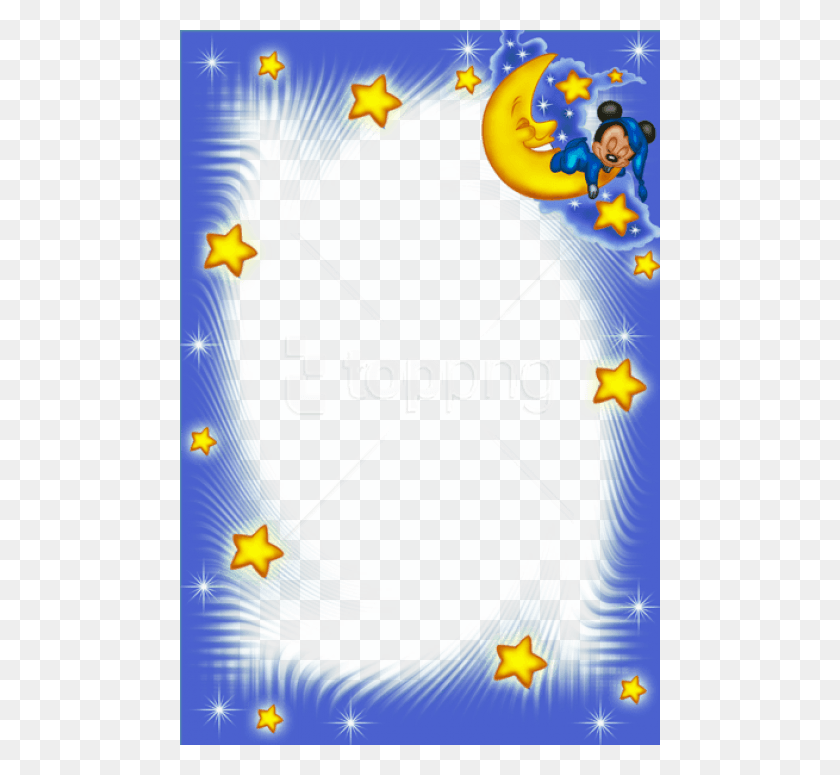 480x715 Free Good Night Kids Blue Frame Background Good Night Frame, Network, Graphics HD PNG Download