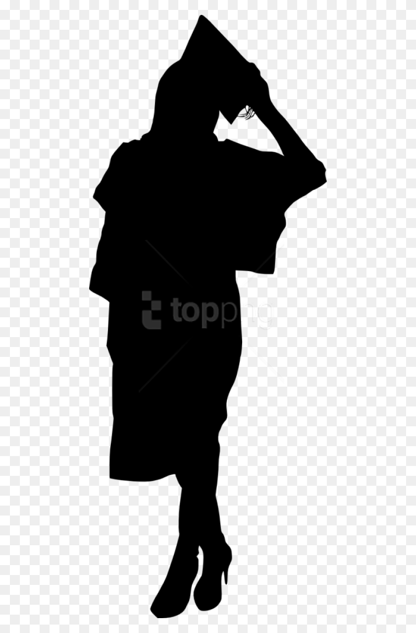 480x1217 Free Graduation Silhouette Female Silhouette, Person, Human HD PNG Download