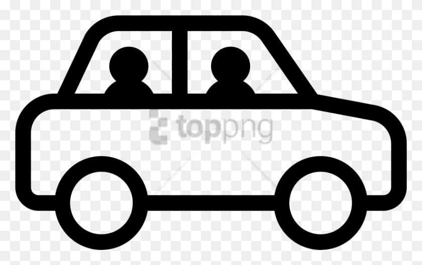 850x511 Free Graphic Library Stock People In Car Side View Car Outline Transparent Background, Person, Human, Transportation HD PNG Download