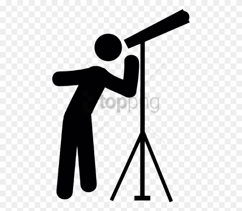 481x671 Free Graphic Transparent Stock Icon Web Icons Person Looking Through Telescope Clipart, Human, Tripod, Photography HD PNG Download