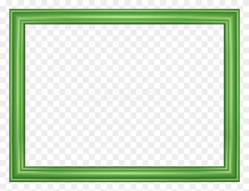 850x638 Free Green Border Frame Green Border Designs, White Board, Screen, Electronics HD PNG Download