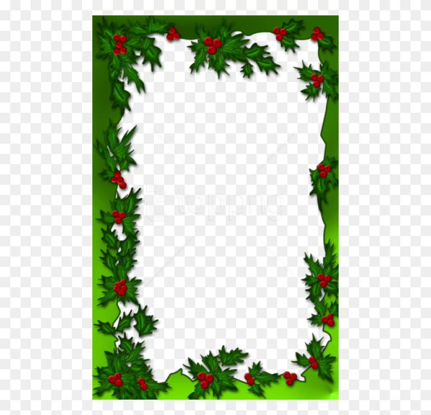 480x749 Free Green Mistletoe Christmas Frame Background Mistletoe Frames, Plant, Graphics HD PNG Download