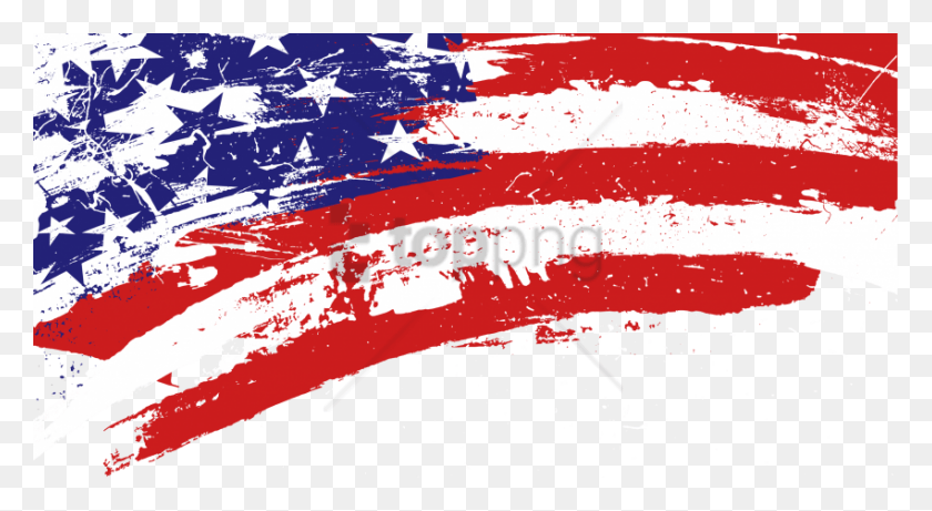 850x438 Free Grunge Us Flag Banner Image With Transparent, Flag, Symbol, American Flag HD PNG Download