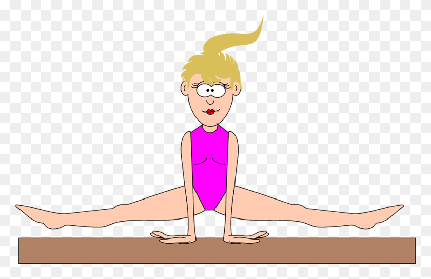 958x595 Free Gymnastics Clipart Pictures Clipartix Cartoon Gymnastics Transparent, Person, Human, Fitness HD PNG Download