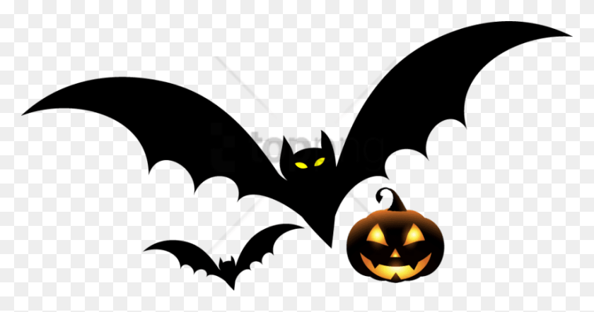 850x417 Free Halloween Image With Transparent Background Bat Halloween, Symbol, Wildlife, Mammal HD PNG Download