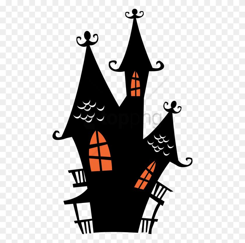480x772 Free Halloween Image With Transparent Background Spooky House Haunted House Clipart, Stencil, Plant HD PNG Download