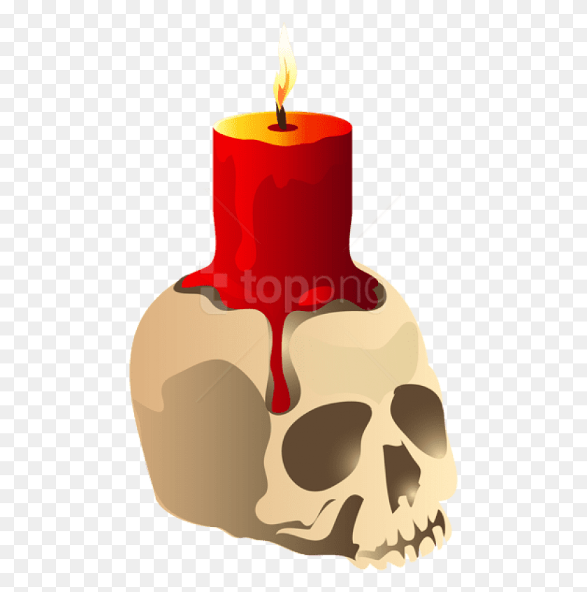 473x787 Free Halloween Skull Candle Images Halloween Candle Clipart, Food, Ketchup, Weapon HD PNG Download