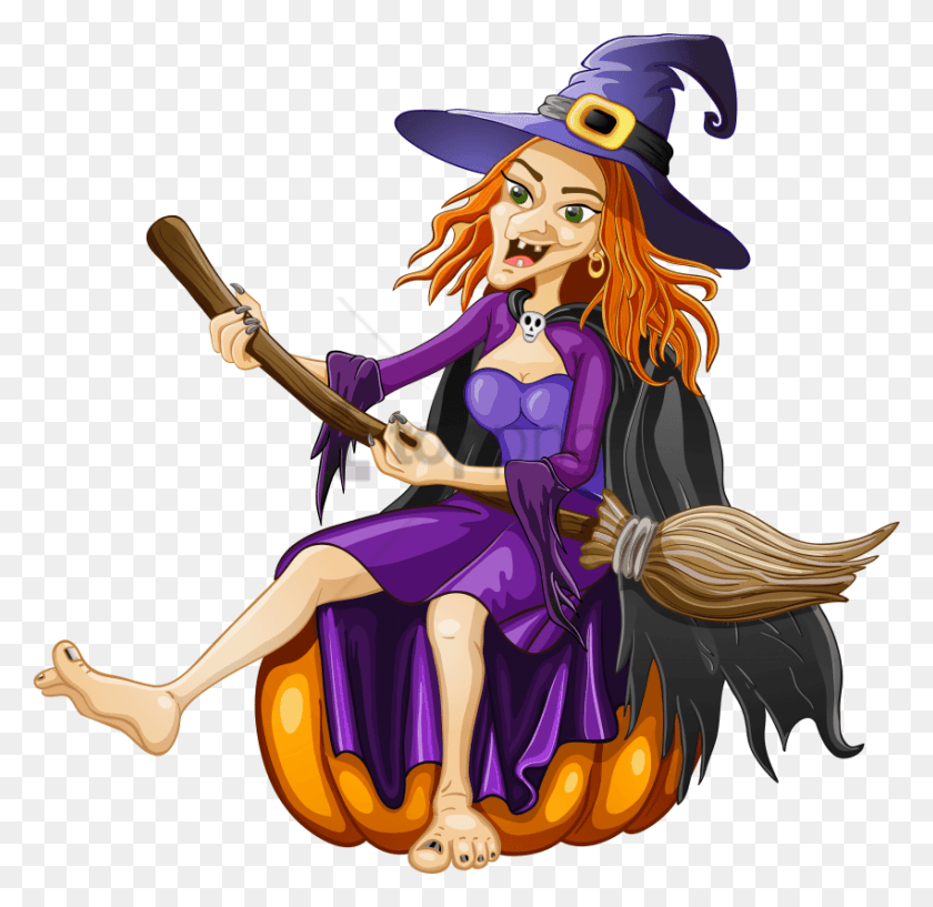 850x826 Free Halloween Witch With Pumpkin Image With Witch With Pumpkin, Person, Human, Costume HD PNG Download