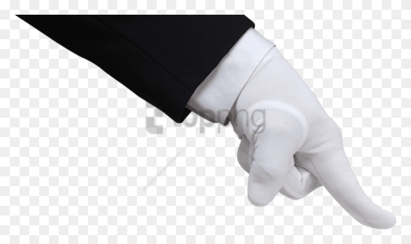 850x478 Free Hand In White Glove Pushing Down Mano Con Guantes, Clothing, Apparel, Person HD PNG Download