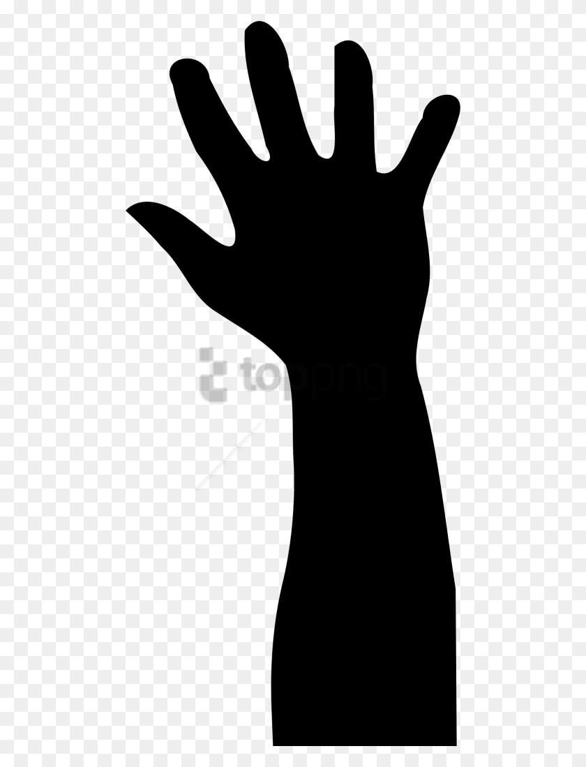 480x1039 Free Hand Raising Silhouette Image With Transparent Raising Hand Silhouette, Person, Human HD PNG Download