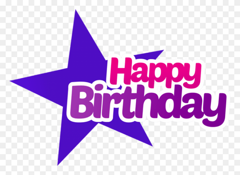 850x603 Free Happy Birthday Images Background Transparent Purple Happy Bday, Symbol, Star Symbol, Text HD PNG Download