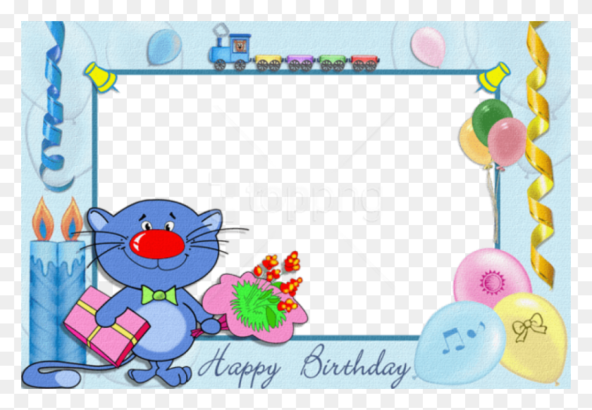 850x571 Free Happy Birthday Kids Transparent Frame Background Happy Birthday Frames For Boys, Graphics, Floral Design HD PNG Download