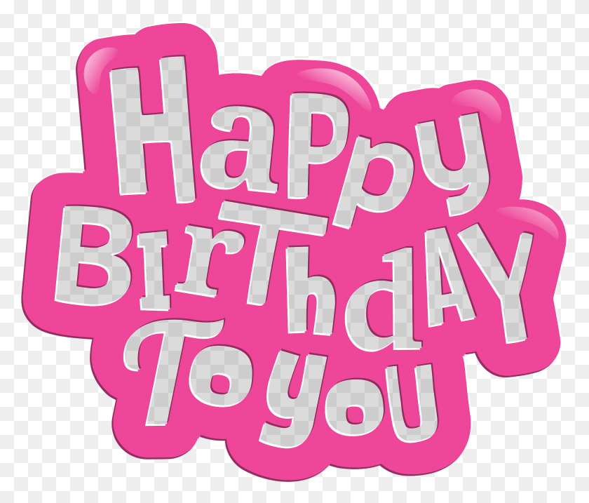 2027x1709 Free Happy Birthday To You Pink Images Happy Birthday Pink, Purple, Word, Text HD PNG Download