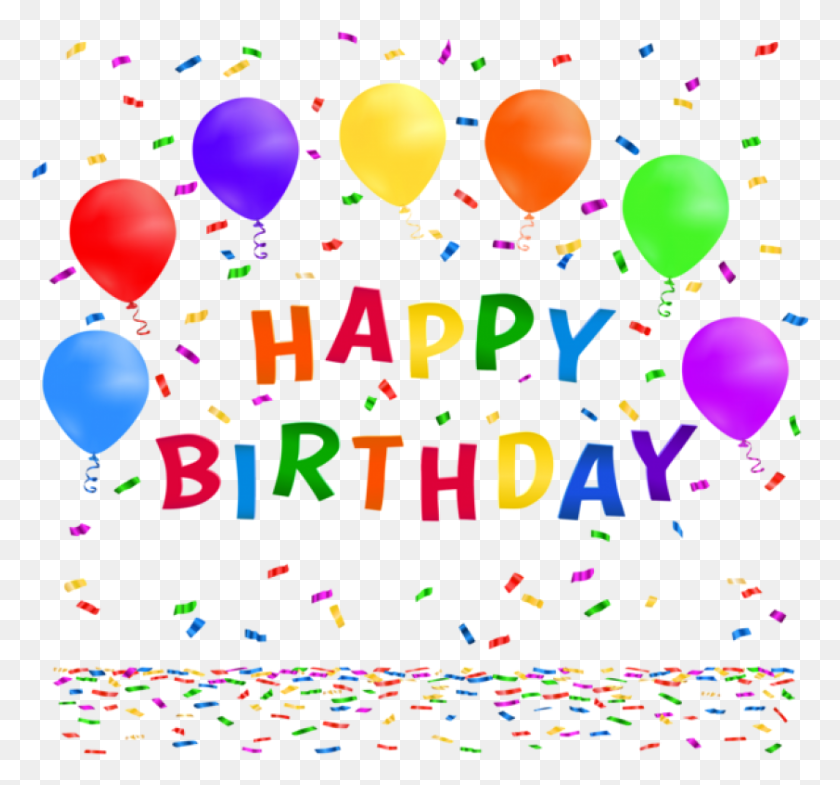 841x782 Free Happy Birthday With Confetti Happy Birthday Confeti, Paper, Ball, Balloon HD PNG Download