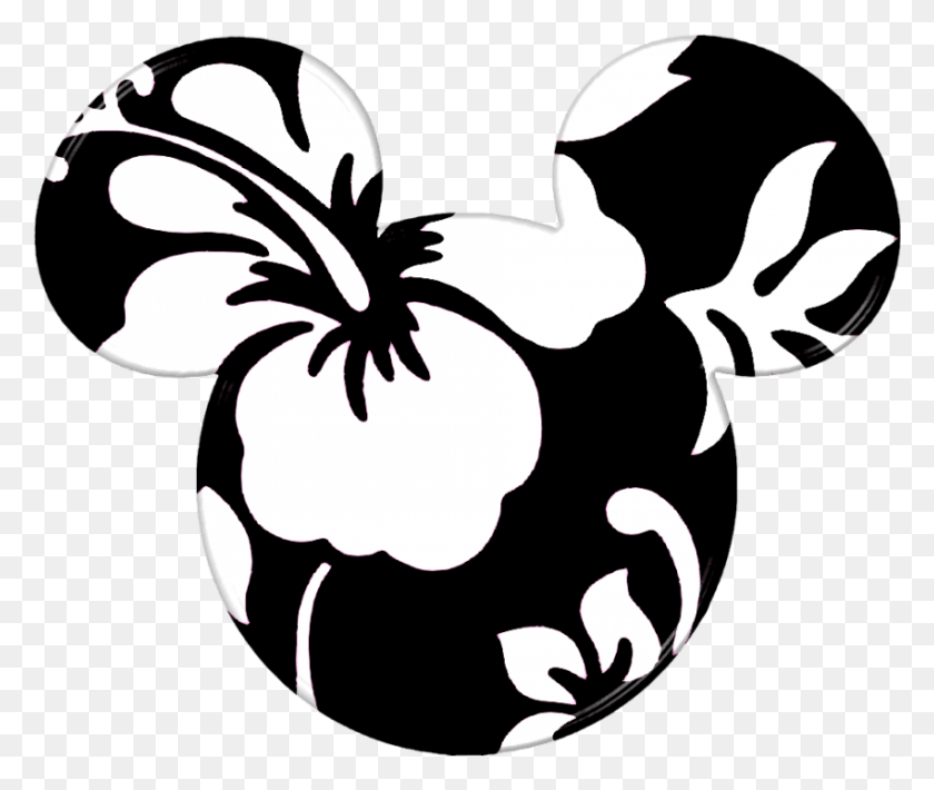 850x709 Descargar Png Hawaiian Mickey Mouse Head Images Mickey Head Hawaiian, Stencil, Graphics Hd Png