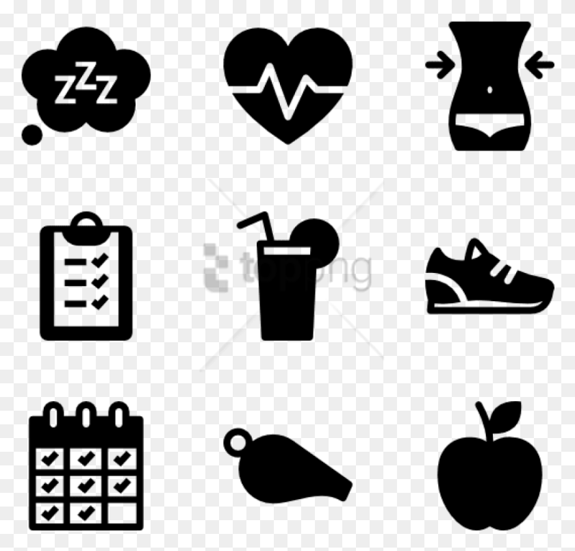 850x812 Free Health And Fitness Icon Gym Icons, Stencil, Text, Label HD PNG Download