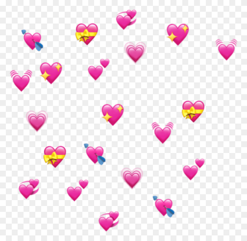 850x828 Free Heart Emoji Meme Transparente Muchos Corazones Emoji, Pétalo, Flor, Planta Hd Png Download