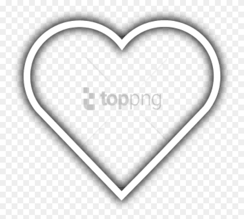 757x694 Free Heart Outline Glowing Images Transparent White Heart Outline, Heart, Label, Text HD PNG Download