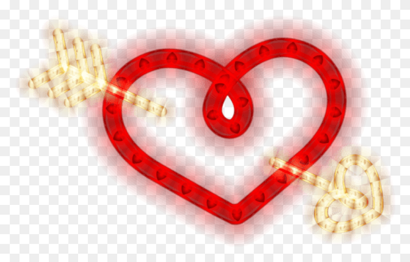 824x504 Free Heart With Arrow Glowing Heart Valentine Day Arrow, Lamp, Text, Rose HD PNG Download