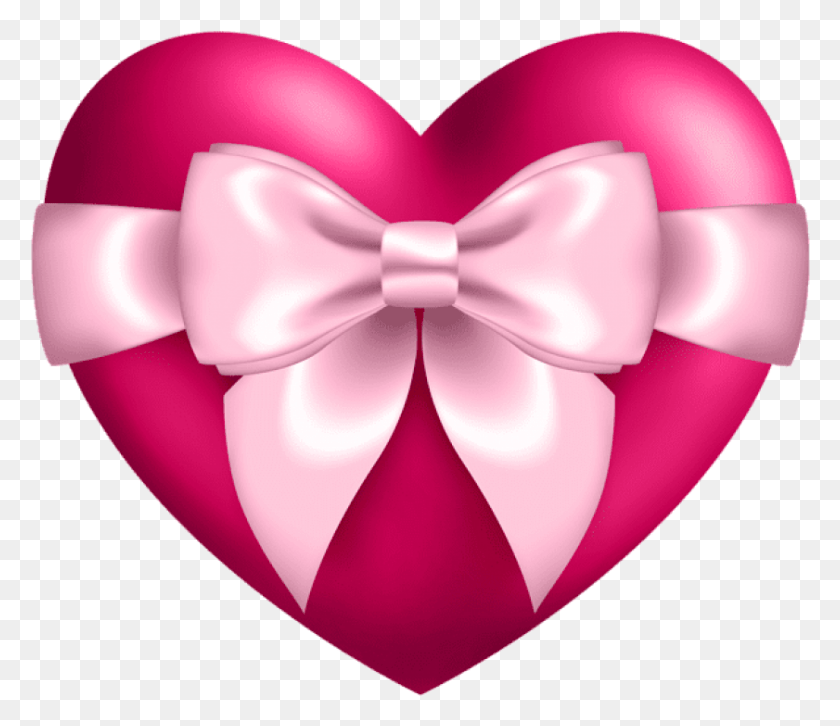 841x719 Free Heart With Bow Heart With Bow, Tie, Accessories, Accessory HD PNG Download