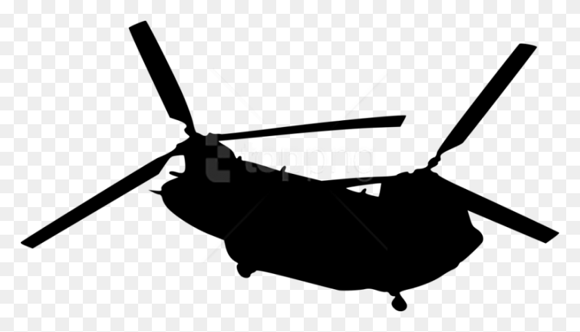 850x459 Descargar Png Helicóptero Vista Superior Silueta Ch 47 Chinook Silueta, Animal, Insecto Hd Png