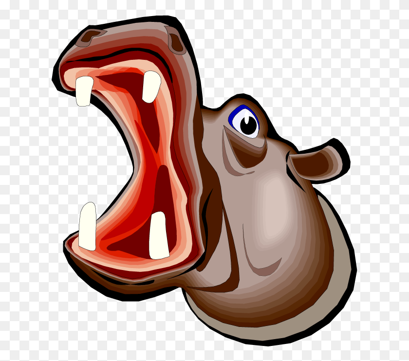 629x682 Free Hippo Clipart Cartoon Head Open Mouth, Animal, Ketchup, Food HD PNG Download