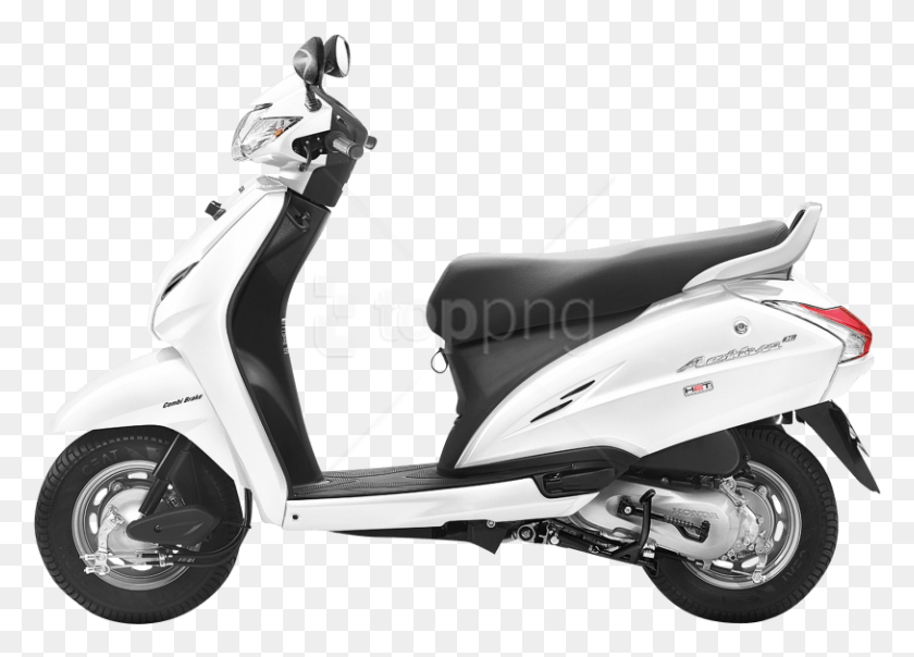 813x568 Descargar Png Honda Activa Scooter Imágenes De Fondo Honda Activa 3G Color Blanco, Motocicleta, Vehículo, Transporte Hd Png