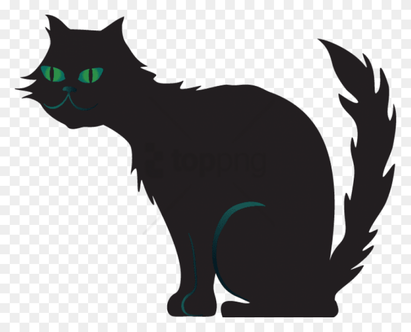 850x675 Free Icon Chat Noir Halloween Dessin, Cat, Pet, Mammal HD PNG Download