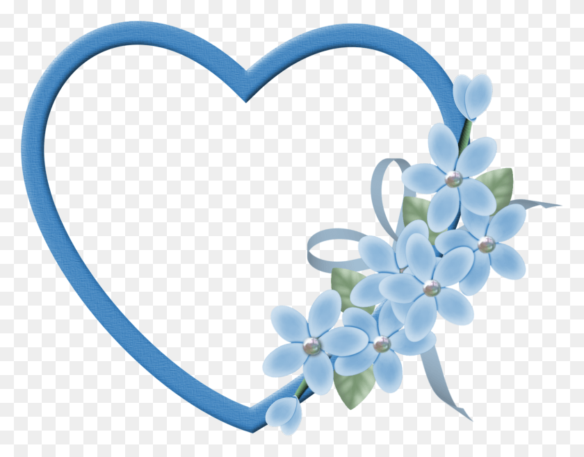 1600x1227 Descargar Png Iconos Gratis Corazón Azul Marco, Gráficos, Diseño Floral Hd Png