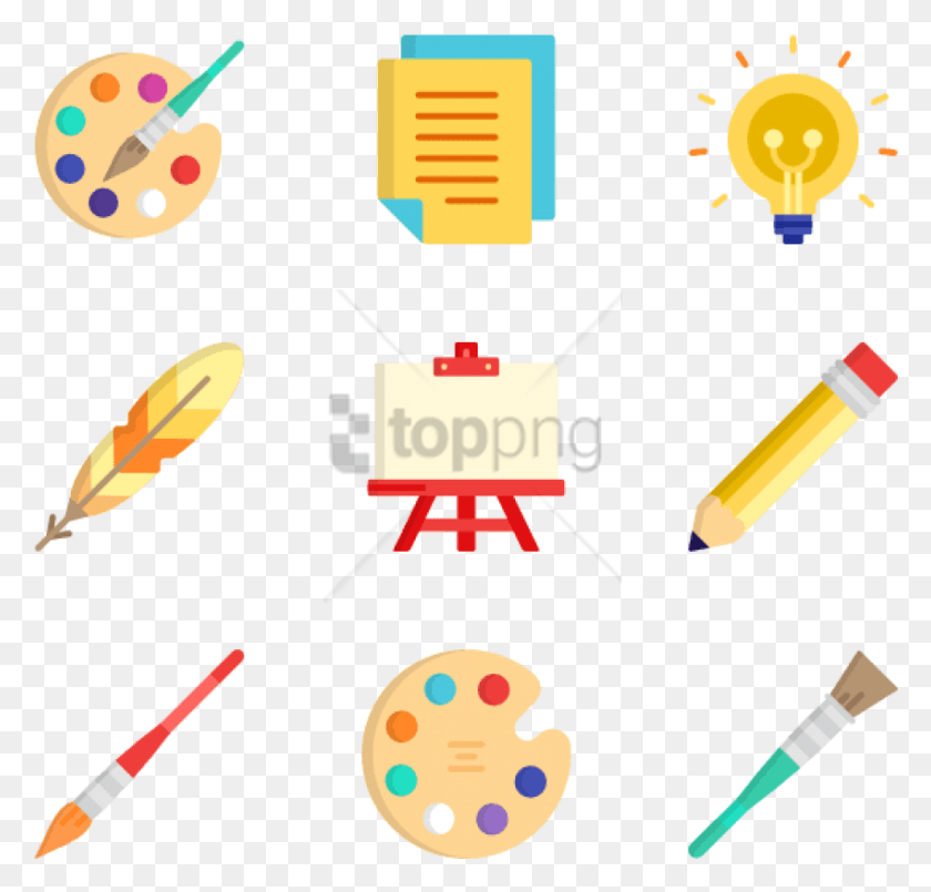 850x812 Free Icons Free Vector Painting Tools Art Tools Vector, Pencil, Text, Graphics HD PNG Download