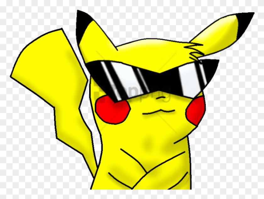 851x627 Free Imagenes Para Banner Image With Transparent Pokemon Pikachu With Sunglasses, Hand, Fist HD PNG Download