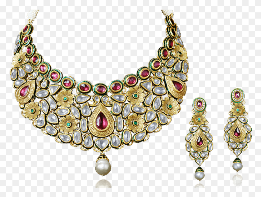 829x613 Free Jewel Set Gold Kundan Jewellery, Accessories, Accessory, Jewelry HD PNG Download