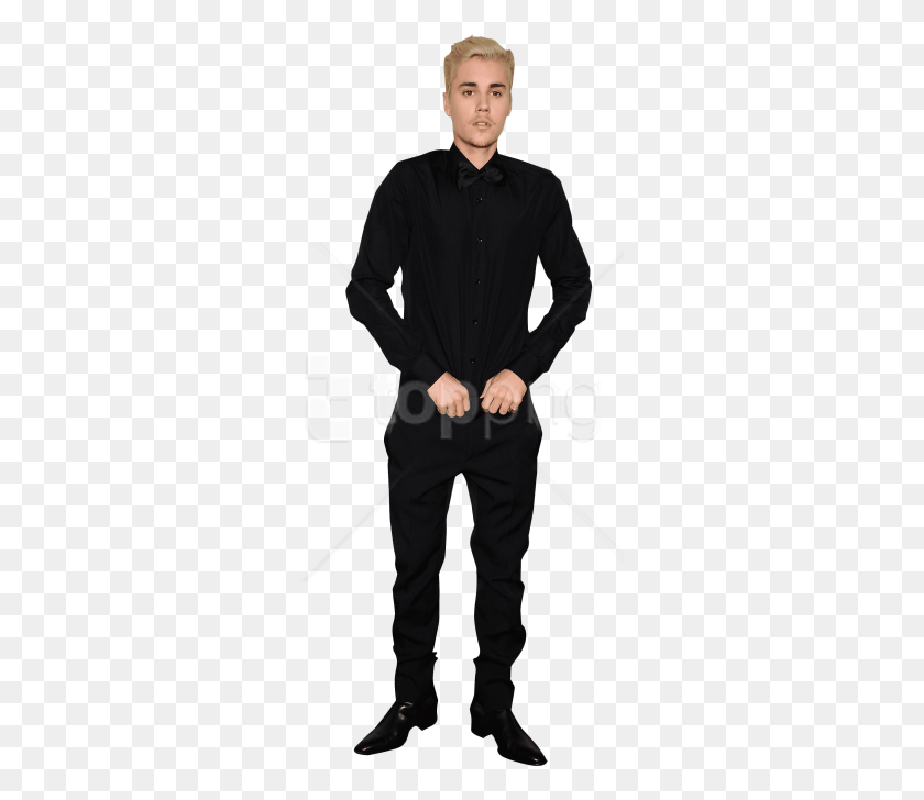 295x668 Free Justin Bieber In Black Standing, Clothing, Apparel, Person HD PNG Download