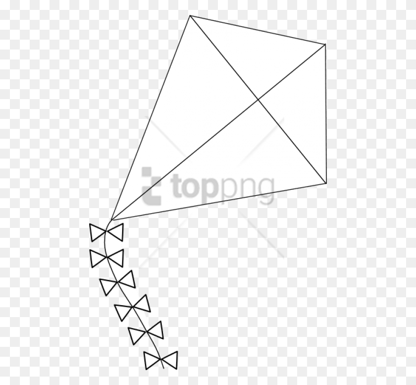 480x717 Free Kite Black And White Kiteat Vector Outline Outline Of A Kite, Triangle, Text, Utility Pole HD PNG Download