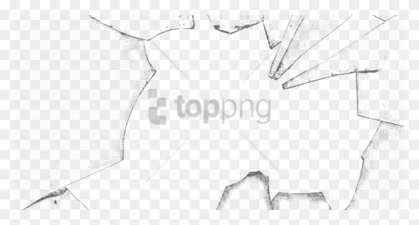 850x427 Free Large Opening Broken Glass Image With Crack In Screen, Stencil, Hand, Text HD PNG Download