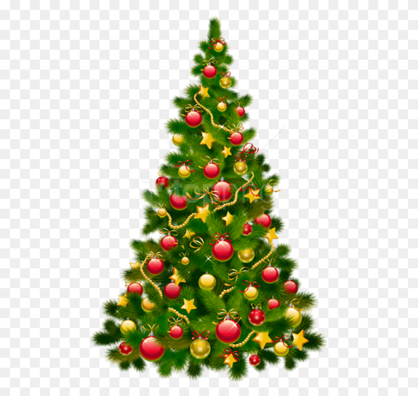 480x737 Free Large Transparent Christmas Tree With Ornaments Clipart Christmas Tree, Ornament, Plant HD PNG Download
